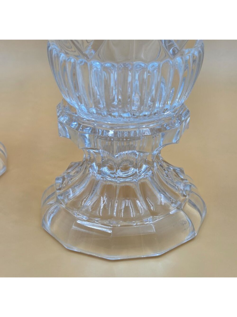 Shannon Crystal Godinger Heart Hurricane Candle Holders Set of 2 Lead Crystal - Picture 4 of 8